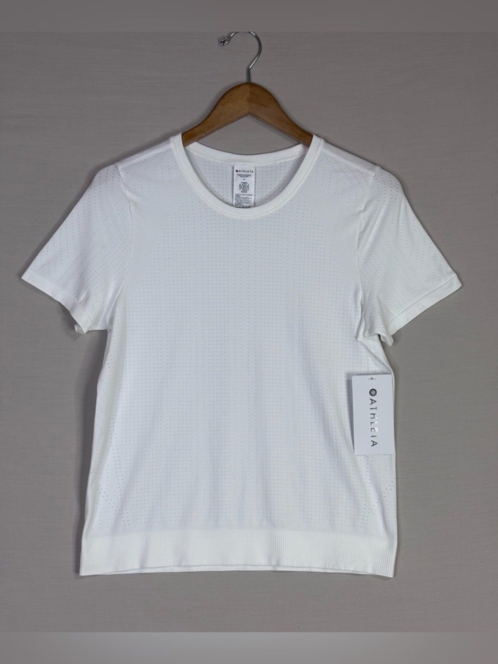 Athleta Seamless Performance Tee White NWT Breathable Athletic Top M